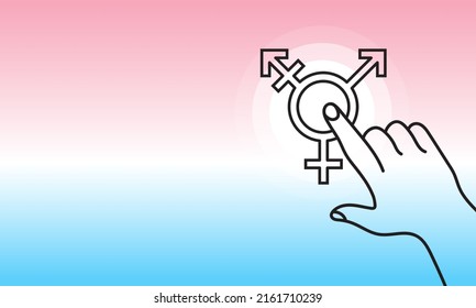 Transgender non-binary information
guide concept, vector background with copy space