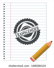 Transgender pencil strokes emblem. Vector Illustration. Detailed.