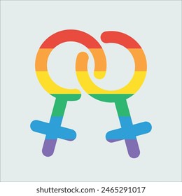 Transgender people equality color icon. Female, male human rights. Trans human tolerance. Gender signs. Vector Illustration design. Eps 10