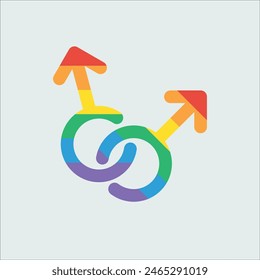 Transgender people equality color icon. Female, male human rights. Trans human tolerance. Gender signs. Vector Illustration design. Eps 10