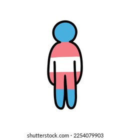 transgender person doodle icon, vector illustration