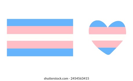Transgender pride community flag, one of a LGBT. Sexual minorities identity. Vector illustration
