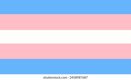 Transgender pride community flag, one of a LGBT. Sexual minorities identity. Vector illustration