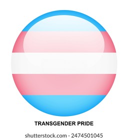 TRANSGENDER PRIDE Flag Button auf weißem Hintergrund