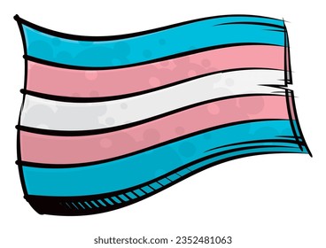 Bandera del orgullo transgénero creada al estilo de pintura del graffiti
