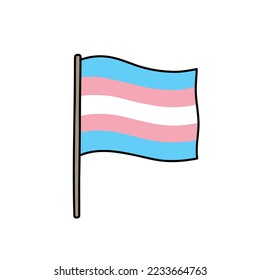 Transgender-Pride-Flaggendoodle-Symbol, Vektorgrafik