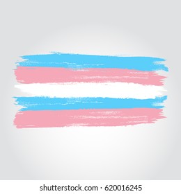 Transgender pride flag in a form of brush stroke. Brush stroke style. Vector EPS 10