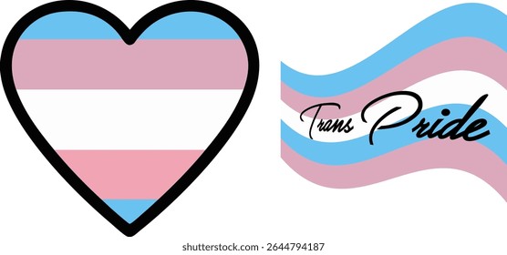 Transgender Pride Flag Formed into Awareness Ribbon Shape