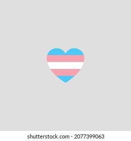 Bandera de orgullo transgénero, en forma de corazón icono ilustración vectorial
