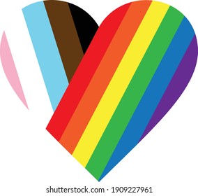 Transgender Pride Flag Heart Symbol