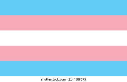 The transgender pride flag - light blue, pink and white pentacolour striped pride flag, symbol of the transgender community. Part of the LGBT series symbols