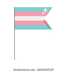 Transgender Pride Flag in Minimal Flat Style