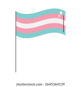 Transgender Pride Flag in Minimal Flat Style