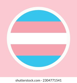Transgender-Pride-Flagge auf rosafarbenem Hintergrund