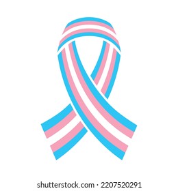 Transgender pride ribbon flag icon vector. Transgender awareness ribbon icon isolated on a white background. Symbol of the transgender community design element