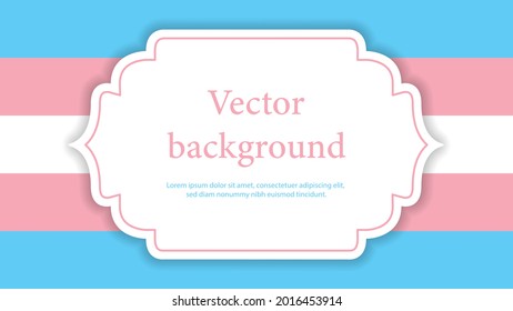 Transgender pride symbol. LGBTQ rights concept. Blue, pink and white colored Heart with love. equality emblem. Valentine with paper cut effect style. Greetings card