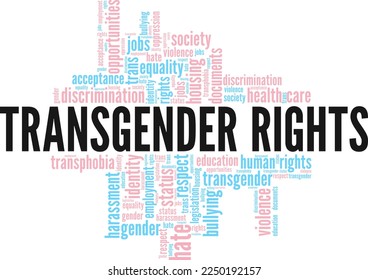 Transgender Rights word cloud conceptual design isolated on white background.