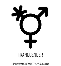 Transgender sign black vector icon