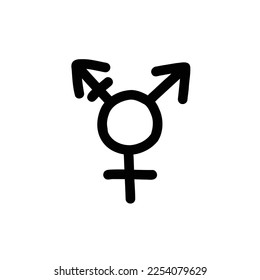 transgender sign doodle icon, vector illustration