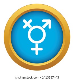 Transgender sign icon blue vector isolated on white background for any design
