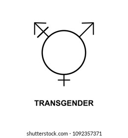transgender sign icon. Element of simple web icon with name for mobile concept and web apps. Thin line transgender sign icon can be used for web and mobile on white background