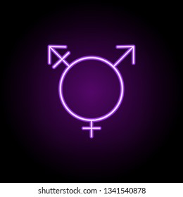 transgender sign icon. Elements of Web in neon style icons. Simple icon for websites, web design, mobile app, info graphics