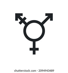 Transgender simple line vector icon.