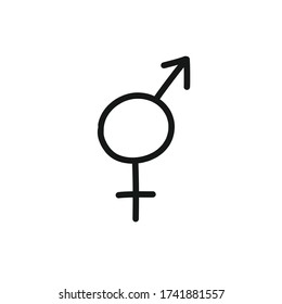 icono de doodle de símbolo transgénero, ilustración vectorial