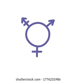 Transgender Symbol Doodle Icon, Vector Illustration