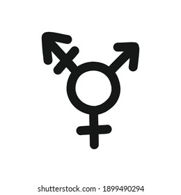 Transgender Symbol Doodle Icon, Vector Illustration