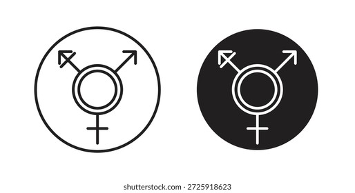 Iconos de símbolo transgénero. Icono lineal de Vector aislado sobre fondo blanco.