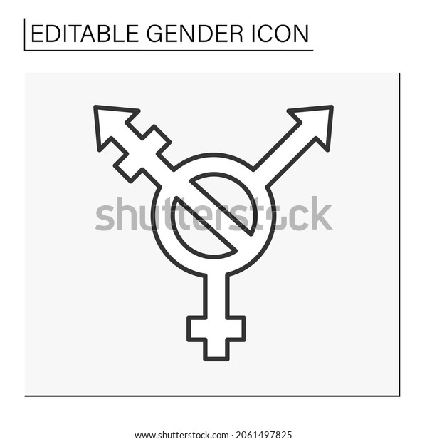 Transgender Symbol Line Icon Combination Male Stock Vector Royalty Free 2061497825 Shutterstock 