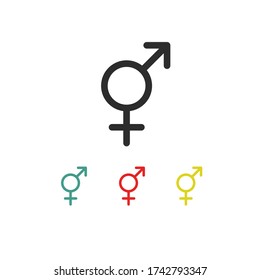 icono de línea de símbolo transgénero, ilustración vectorial