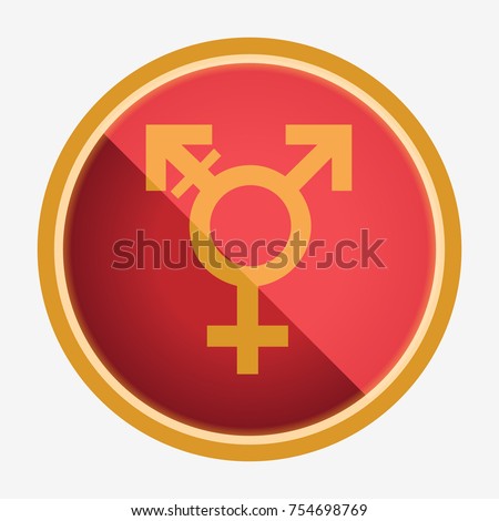 Transgender symbol. Neutral gender. Flat vector illustration