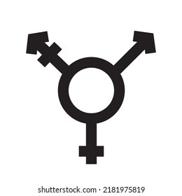 Transgender Symbol In Simple Outline . Sexual Orientation Icon. Vector Gender Sign.