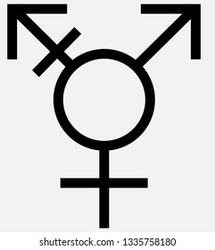 Transgender Symbol Thin Line Vector Icon. Flat Icon Isolated on the White Background
