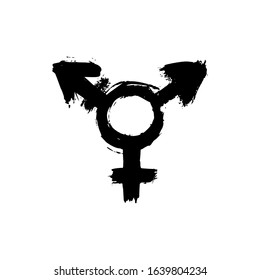 Transgender symbol. Vector grunge signs LGBT. Hand draw icons isolated on white background