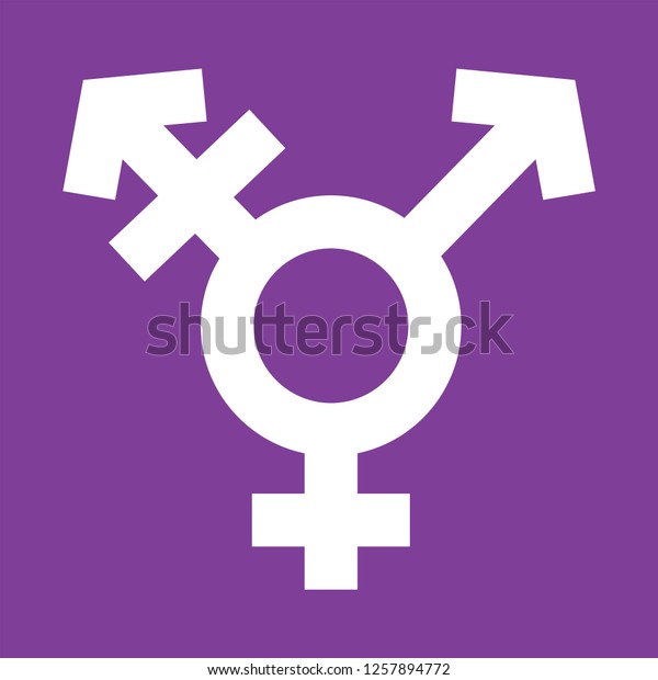 Transgender Symbol Violet Color Background Shemale Stock Vector 