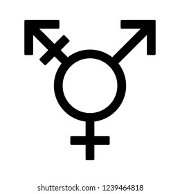 Transgender / Trans Or Gender Dysphoria Symbol Flat Vector Icon For Apps And Websites