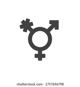 Transgender vector icon. filled flat sign for mobile concept and web design. Transgender sex glyph icon. Symbol, logo illustration. Vector graphics