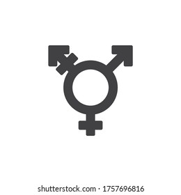 Transgender Vector Icon. Filled Flat Sign For Mobile Concept And Web Design. Transgender Sex Glyph Icon. Symbol, Logo Illustration. Vector Graphics