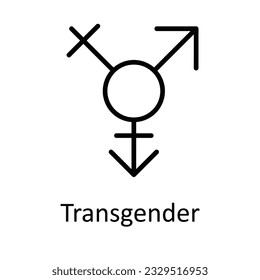 Transgender Vector  outline Icon Design illustration. Medical and Health Symbol on White background EPS 10 File