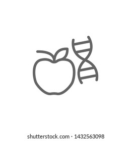 Transgenic, apple, DNA icon. Element of bio engineering illustration. Thin line icon for website design and development, app development. Premium icon
