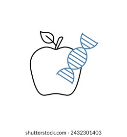 icono de línea de concepto transgénico. Ilustración de elemento simple. Diseño de símbolo de esquema de concepto transgénico.