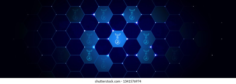 Transgenic icon. From Mad Science set in the technological comb background
