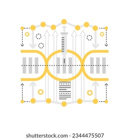 Transgenic organisms. Genetics biochemistry research, lab test vector illustration