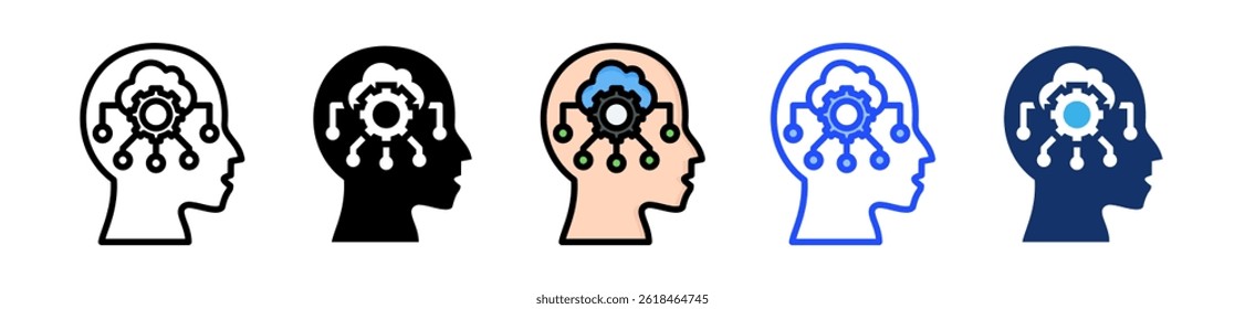 Transhumanism Icon Collection With Multiple Styles