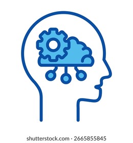 Transhumanism Icons In Blue Style, Vector Illustration
