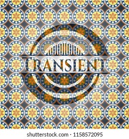 Transient arabic badge background. Arabesque decoration.