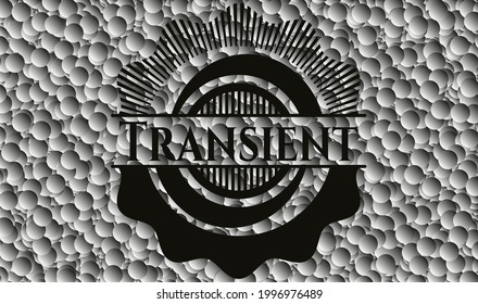Transient black badge with bubbles background. Vector Illustration. Detailed. 